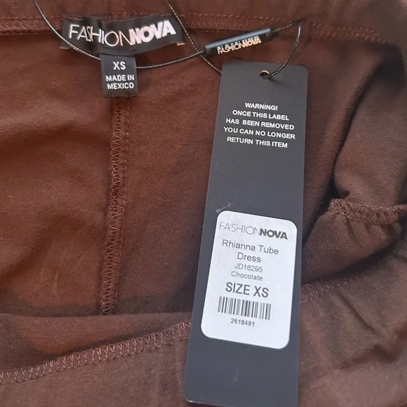 Fashion Nova Brown Ruched Strapless Tube Dress - Picture 2 of 3